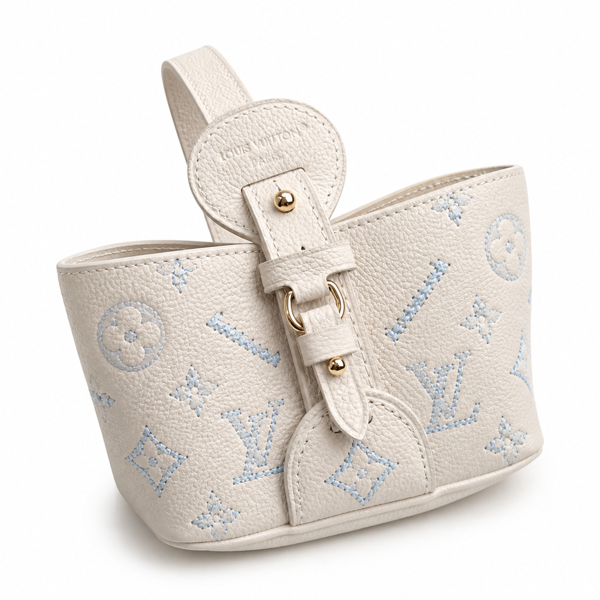 Louis Vuitton Petit Bucket — Giant Monogram Empreinte with Bleu Glacier Embroidery