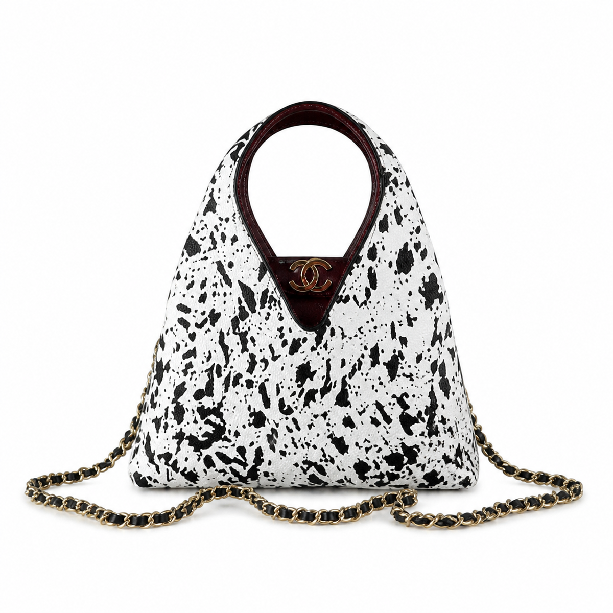 Chanel Triangular Splatter-Print Chain Bag