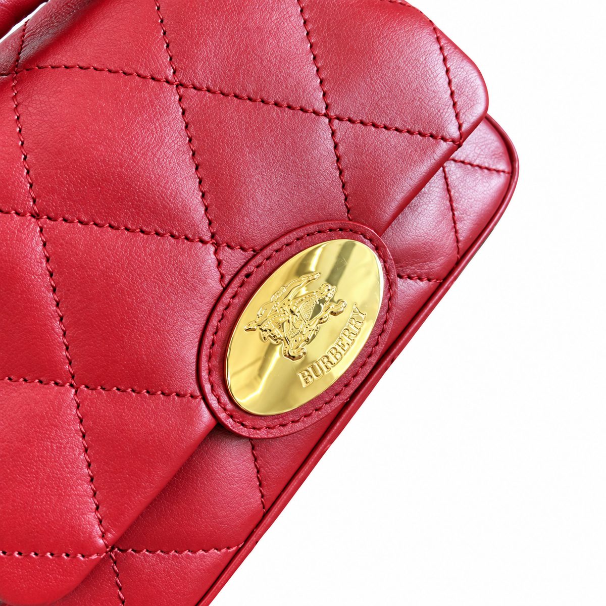 Burberry Crimson Elegance Quilted Chain Bag