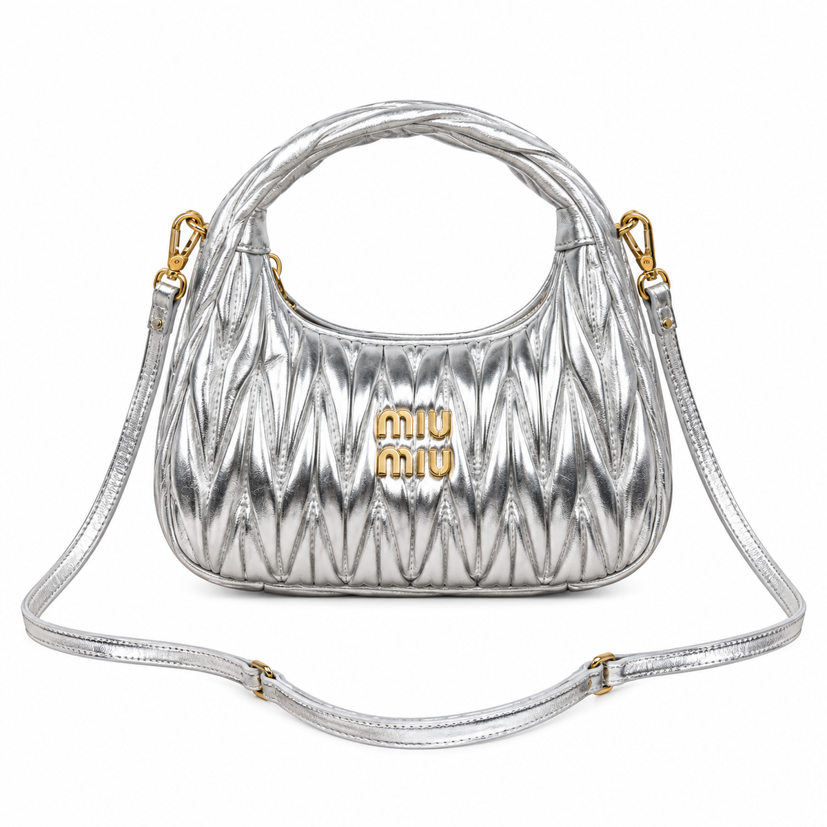 Miu Miu Matelassé Leather Soft-Fold Crossbody Bag