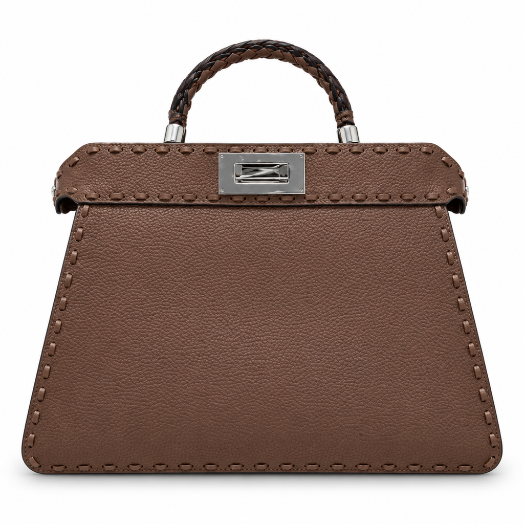 Fendi FF Logo Leather Slim Crossbody Bag 27x9.5x21cm
