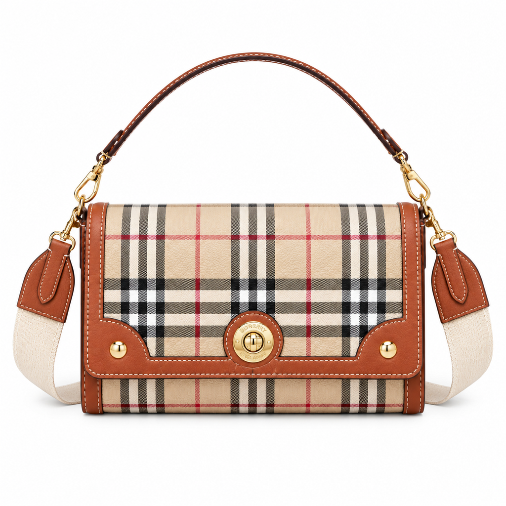 Burberry Heritage Check Tan-Trim Shoulder Bag