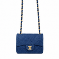 Chanel Mini Classic Flap Indigo Blue Quilted Denim | Gold CC Turn-Lock — 17.5cm