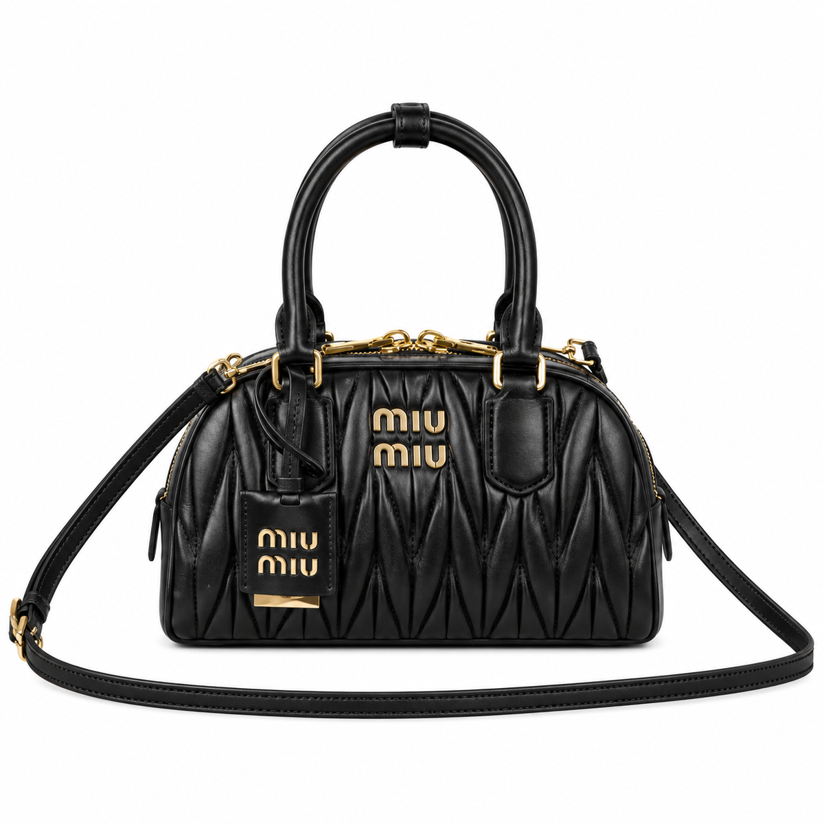 Miu Miu Leather Top Handle Bag 22 × 13 cm