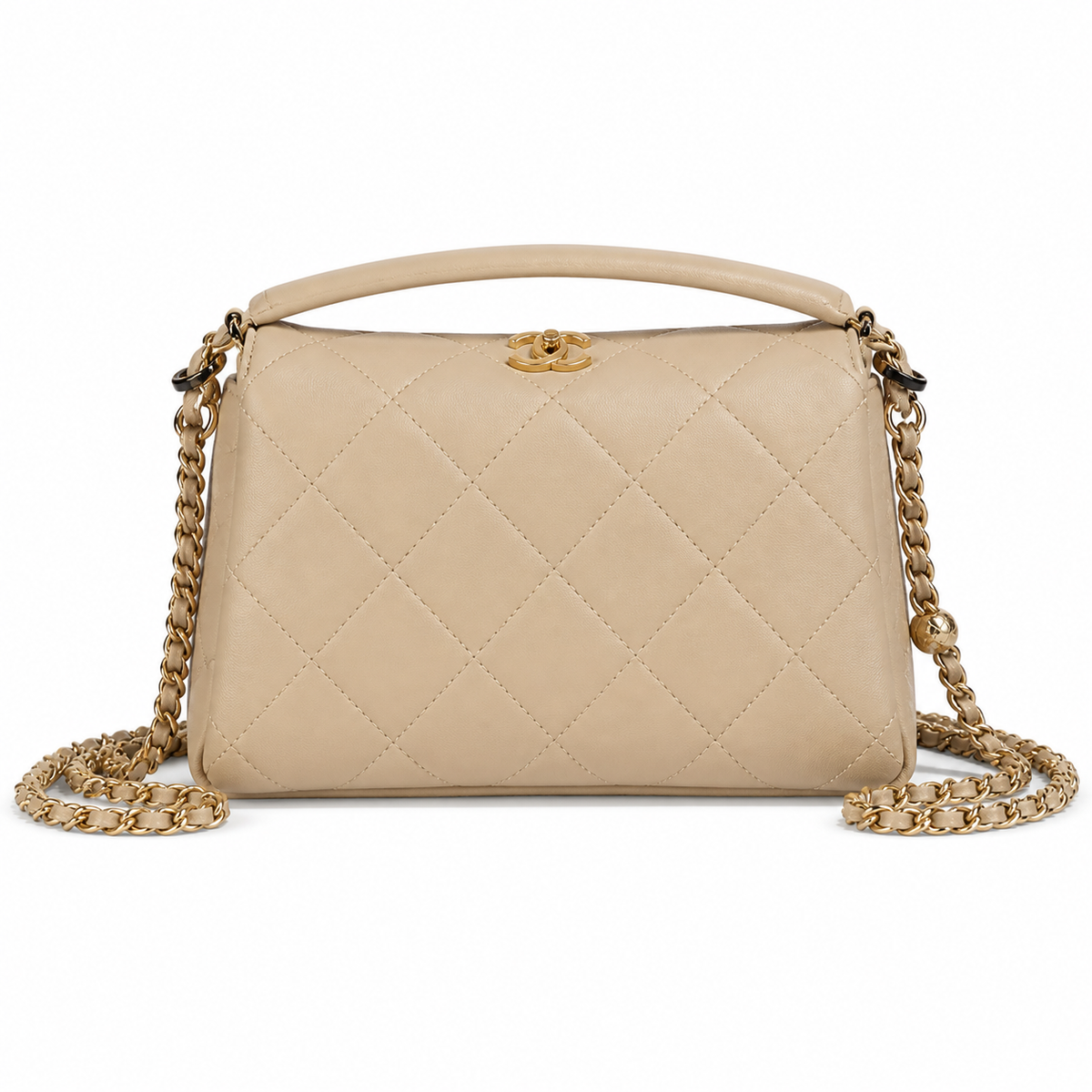 Chanel Classic Flap White Quilted Lambskin Oversized CC Bag