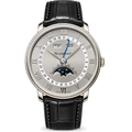 Blancpain Villeret Moonphase Full Calendar Steel Blue Hands Black Alligator Watch