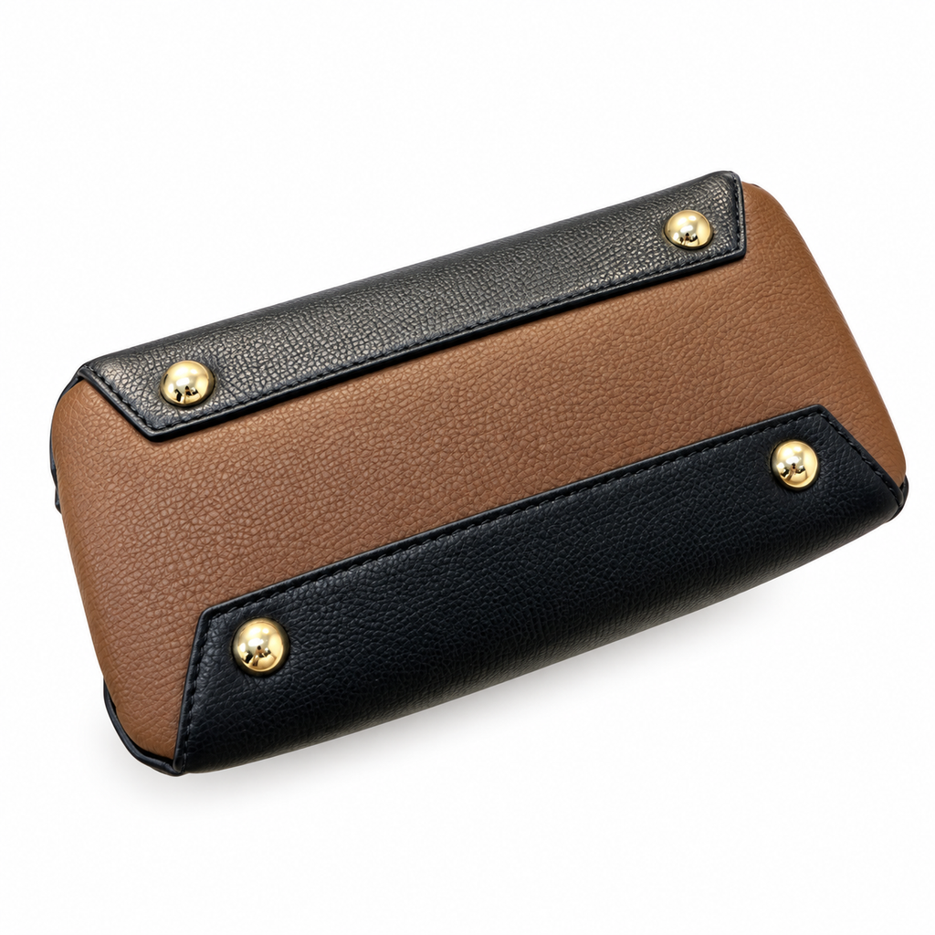 Burberry Black & Tan Contrast Top Handle Bag