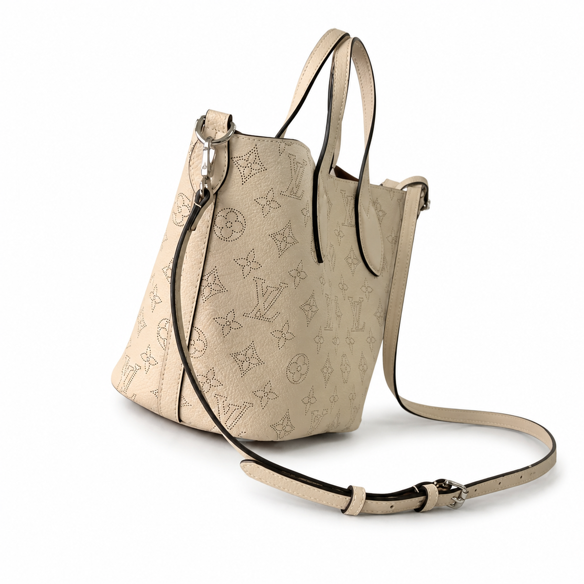 Louis Vuitton Blossom PM — Mahina Perforated Leather in Crème with Cognac Suede Interior