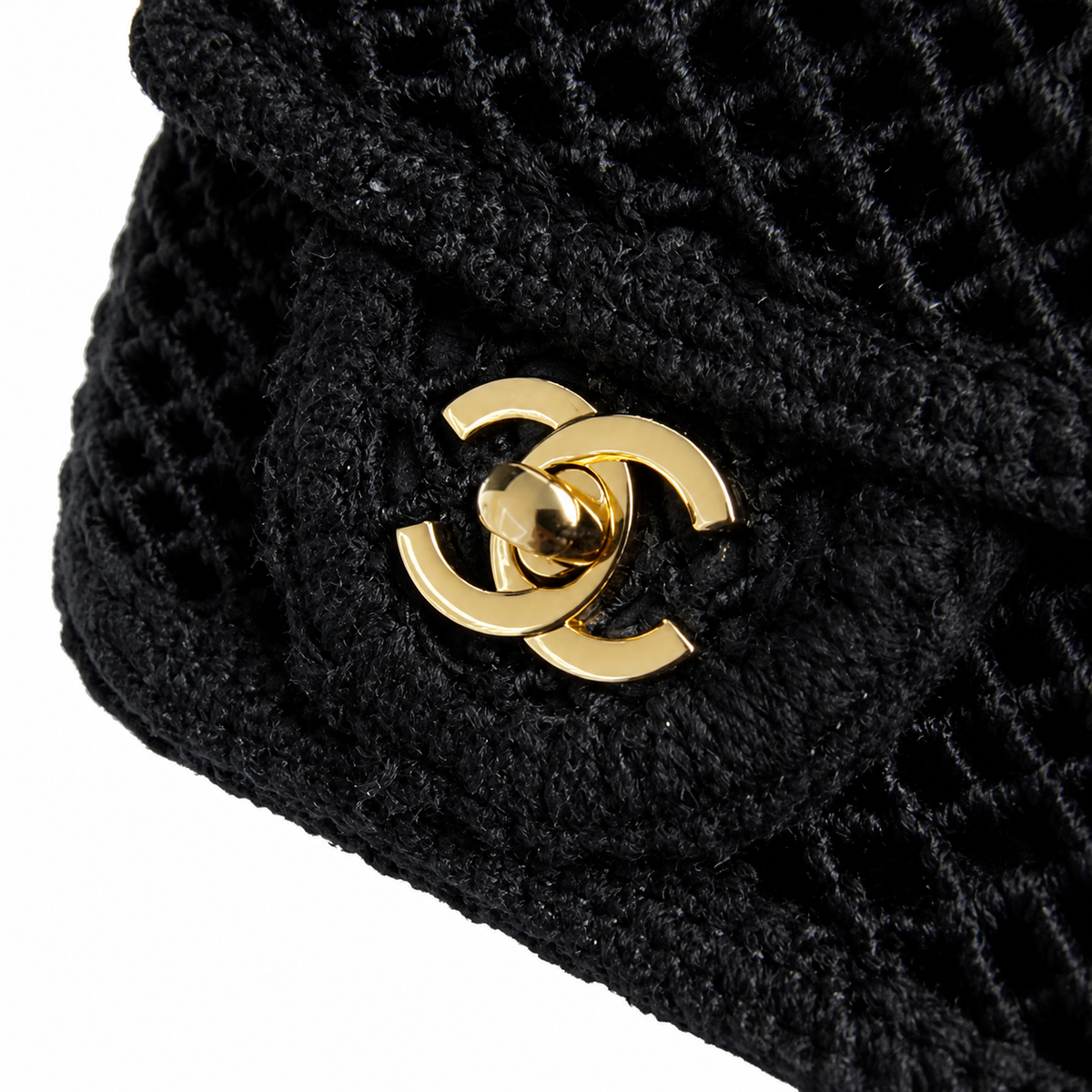 Chanel Woven Mesh Flap Bag with Coral & Marine Charms