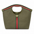 Gucci Ophidia GG Supreme Web Stripe Tote in Olive