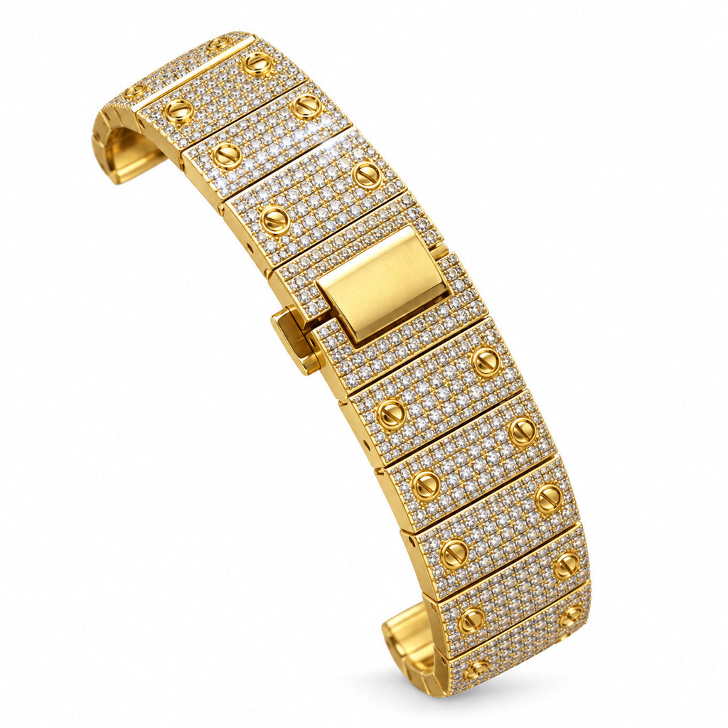 Cartier Santos Yellow Gold Full Diamond Skeleton Watch – KDY
