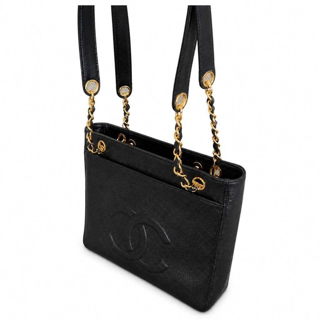Chanel Caviar CC Tote with Front Flap Pocket