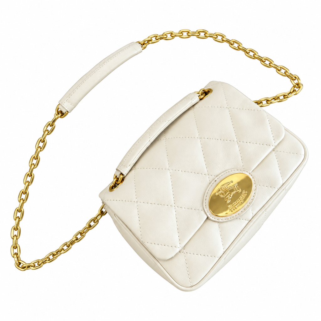 Burberry Ivory Radiance Quilted Chain Bag