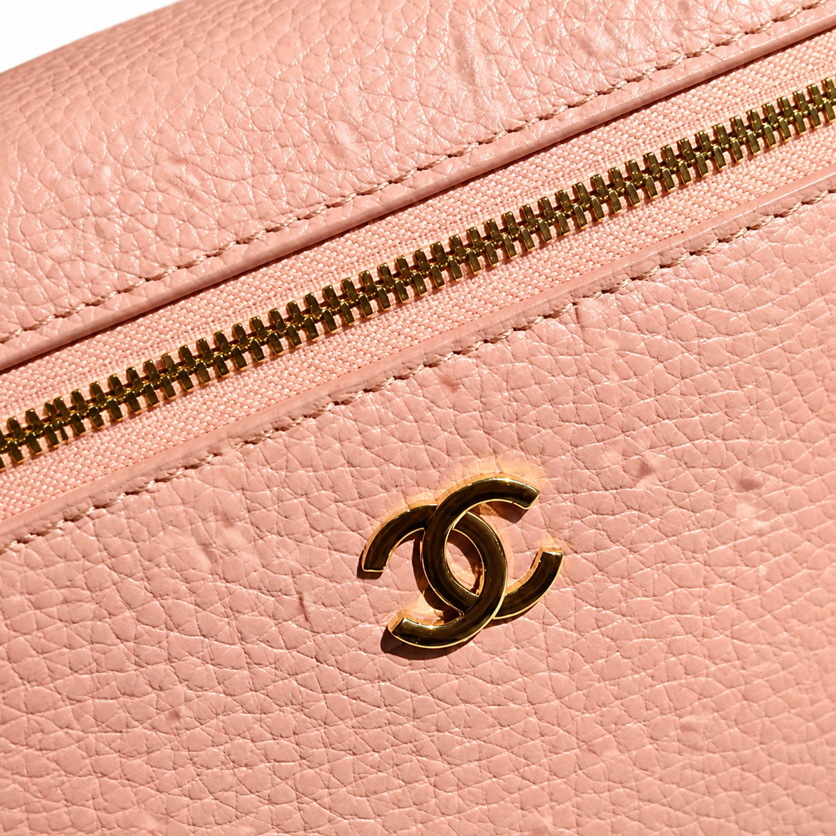 Chanel Vanity Case Pink Caviar Gold Hardware
