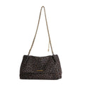 Leopard Print Suede Chain Shoulder Bag 12cm